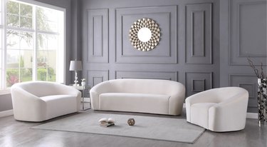 white sofas in living room