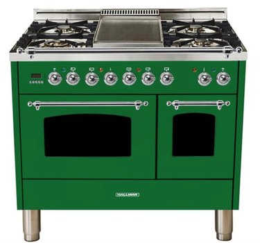 emerald green duel fuel double oven range