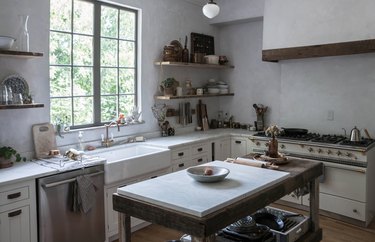 gray french country style kitchen