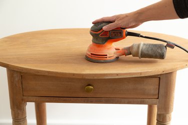 Remove varnish from antique table using oven cleaner