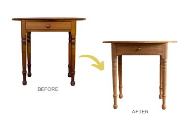 Remove varnish from antique table using oven cleaner