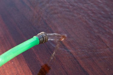 Remove varnish from antique table using oven cleaner