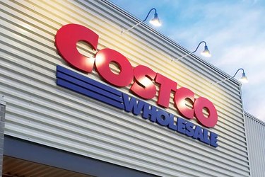 costco store with lights on logo