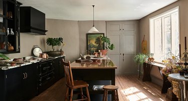 black and taupe kitchen color idea