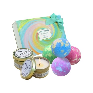 LA BELLEFÉE Bath Bombs and Scented Candles Gift Set