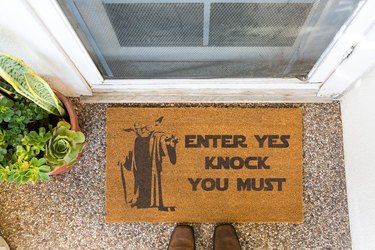 Bison Yoda Enter Knock You Must Non-Slip Outdoor Door Mat