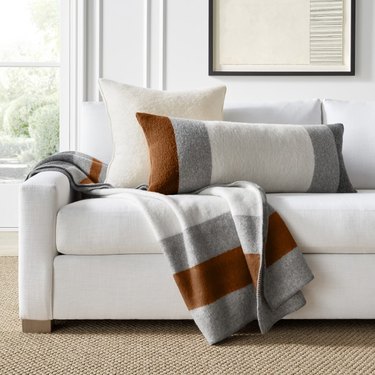 couch with throw