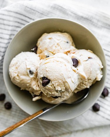 Cottage cheese ice cream in a bowl