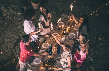 backyard party string lights