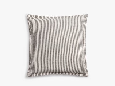Striped Vintage Linen Euro Pillow Cover in Brown/Buff