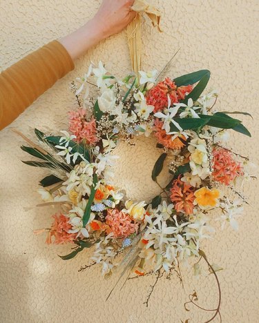 orange and yellow spring wreath