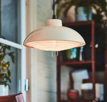 pendant lamp with shelf in the background