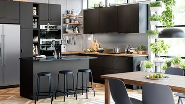 black and white kitchen