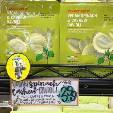 Vegan spinach and cashew ravioli at Trader Joe's