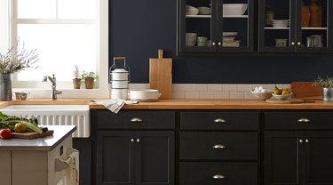 black chalk painted kitchen