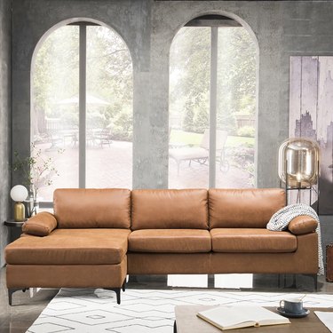 faux leather sectional