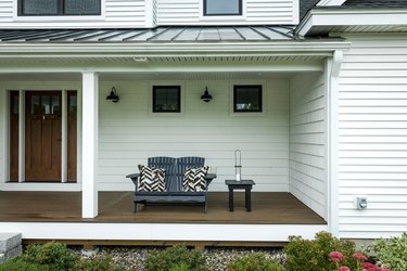 home exterior with wooden door