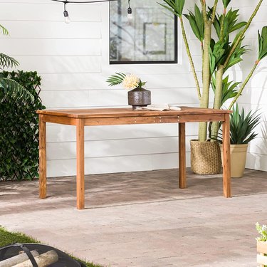 Walker Edison Dominica Contemporary Slatted Outdoor Dining Table