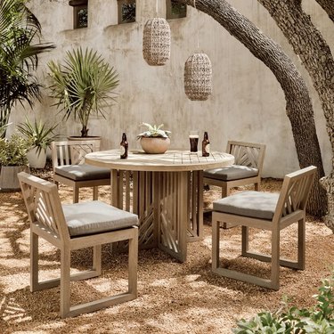 West Elm Linear Outdoor Cutout Round Dining Table