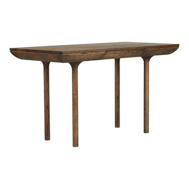 solid wood Scandinavian desk with Danish detailing and minimalist visuals