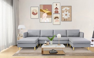 gray u shape couch