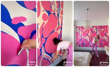 Otto Studio pink and blue lava lamp-inspired wallpaper