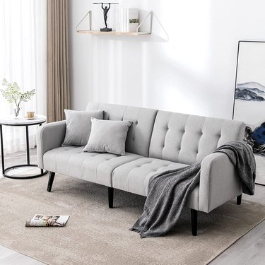 light gray convertible sofa