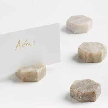 marble place card holders