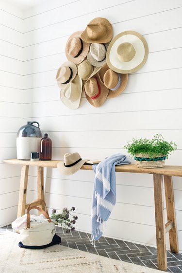 Coastal hallway designed by Kate Lester Interiors