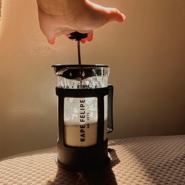 french press foam hack