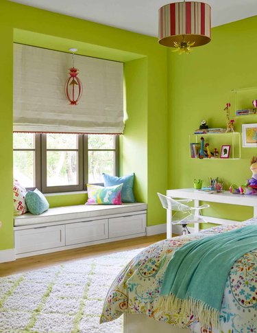 lime green and aqua color idea for kids room