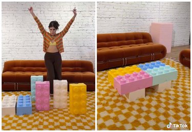 diy lego coffee table with giant LEGO blocks