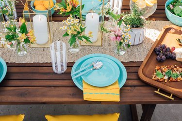 outdoor patio table beautifully decorated