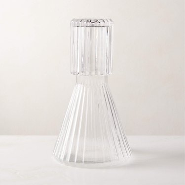 CB2 Aleric Ribbed Glass Carafe and Cup