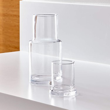 Crate and Barrel Clear Glass Carafe