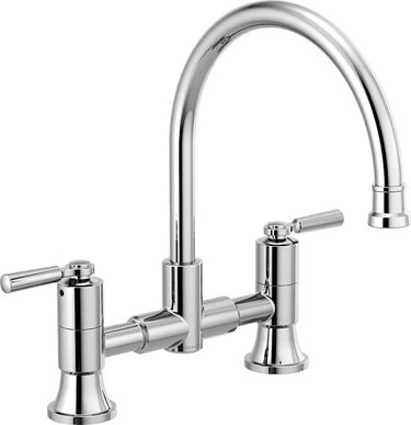 A stainless steel Peerless faucet