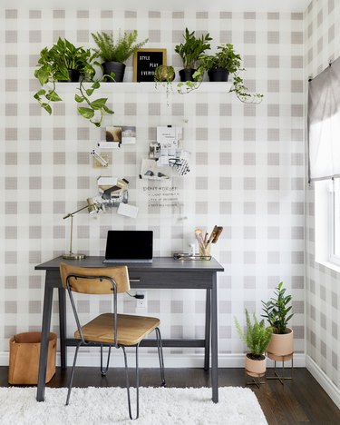 Plants naturally add green to the black and white scene