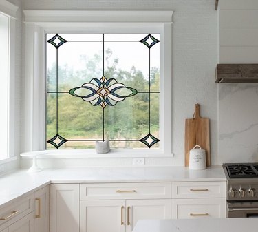 Stained Glass Window Decal in Kitchen