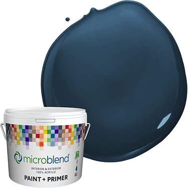 blue paint dollop with paint bucke