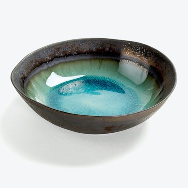 turquoise ceramic entryway catchall dish