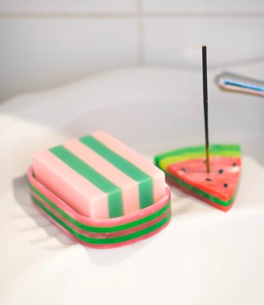 soap with watermelon-shaped incense holder