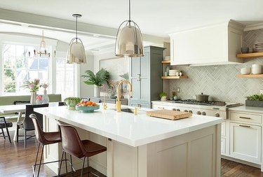 kitchen with cream cabinets and gray walls