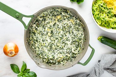 Spinach artichoke mixture with cheese