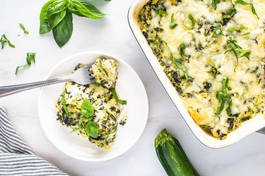 Spinach Artichoke Summer Squash Bake