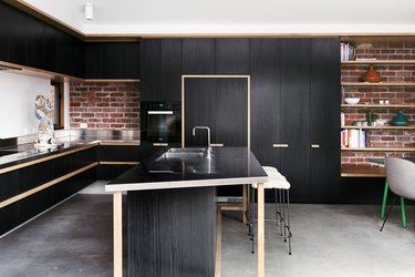 minimalist kitchen island steel countertop