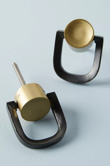 brass and black knobs