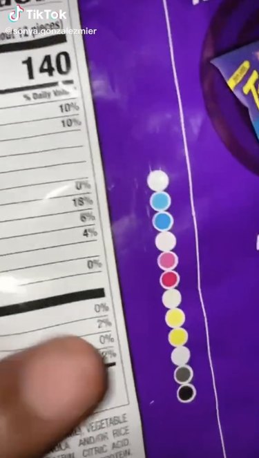 color control patches on takis bag