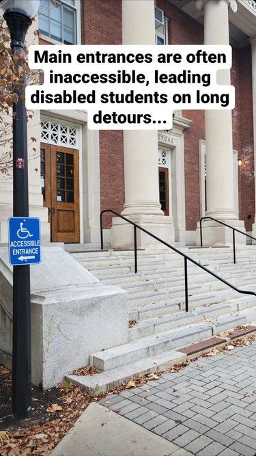 the inaccessible entrance at UMass