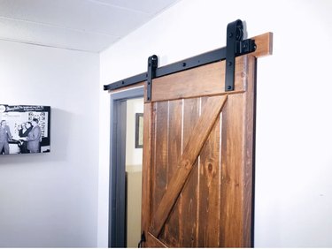 Barn door with black hardware