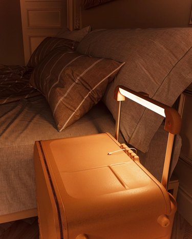mark mitchell suitcase bedside table with light and phone charger